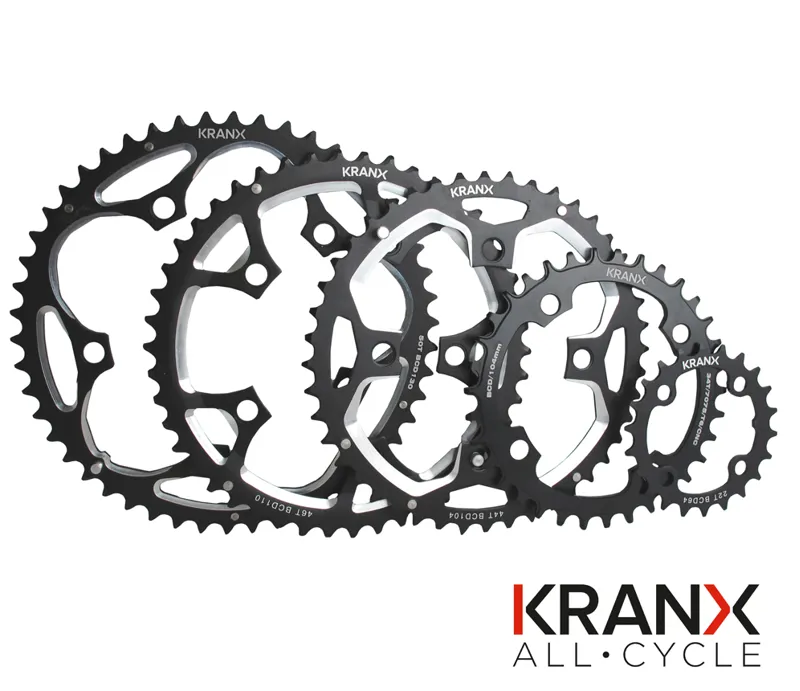 KranX 104BCD Alloy Chainring in Black 44T
